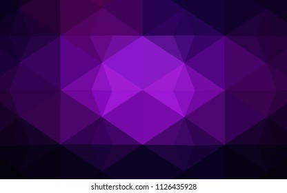 Dark Purple, Pink vector low poly texture. Colorful illustration in abstract style with triangles. Brand new style for your business design.