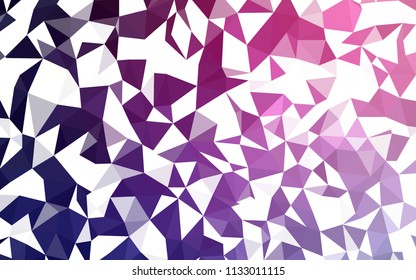 Dark Purple, Pink vector low poly texture. Triangular geometric sample with gradient.  Brand new design for your business.