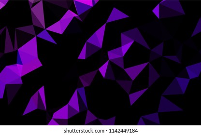 Dark Purple, Pink vector low poly cover. Triangular geometric sample with gradient.  A new texture for your design.