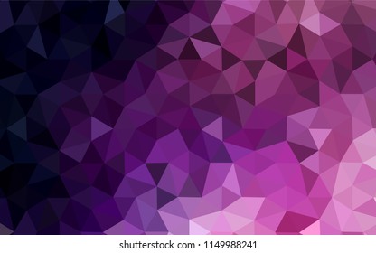 Dark Purple, Pink vector low poly layout. Modern abstract illustration with triangles. Triangular pattern for your design.