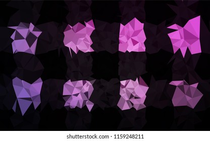 Dark Purple, Pink vector low poly texture. Colorful abstract illustration with gradient. Brand new design for your business.