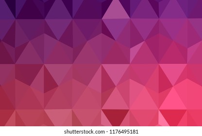 Dark Purple, Pink vector low poly cover. Colorful abstract illustration with triangles. Best triangular design for your business.