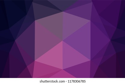 Dark Purple, Pink vector low poly cover. Shining illustration, which consist of triangles. Brand new style for your business design.