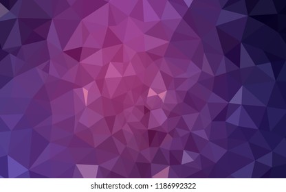 Dark Purple, Pink vector low poly cover. Triangular geometric sample with gradient.  Textured pattern for your backgrounds.