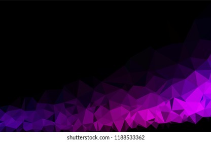 Dark Purple, Pink vector low poly cover. Triangular geometric sample with gradient.  Brand new style for your business design.