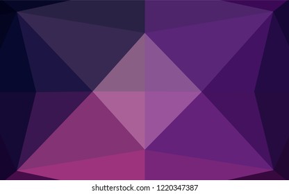 Dark Purple, Pink vector low poly layout. Triangular geometric sample with gradient.  Brand new design for your business.