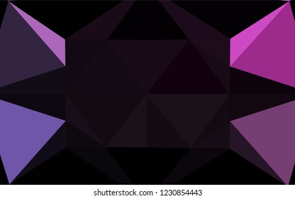 Dark Purple, Pink vector low poly texture. A sample with polygonal shapes. The elegant pattern can be used as part of a brand book.