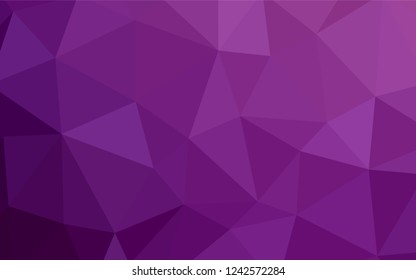 Dark Purple, Pink vector low poly layout. Colorful illustration in polygonal style with gradient. A completely new design for your leaflet.