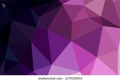 Dark Purple, Pink vector low poly texture. Creative illustration in halftone style with triangles. Brand new style for your business design.