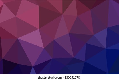 Dark Purple, Pink vector low poly texture. Elegant bright polygonal illustration with gradient. A completely new design for your leaflet.