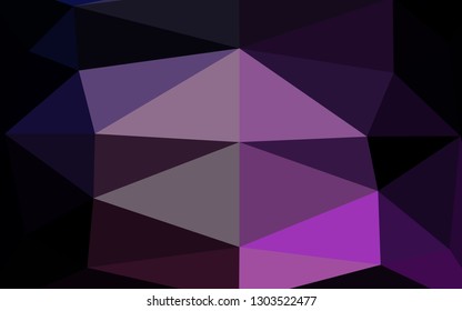 Dark Purple, Pink vector low poly cover. Shining illustration, which consist of triangles. New texture for your design.
