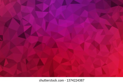 Dark Purple, Pink vector low poly texture. Shining colorful illustration with triangles. Polygonal design for your web site.