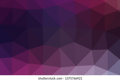 Dark Purple, Pink vector low poly texture. A completely new color illustration in a vague style. Triangular pattern for your business design.