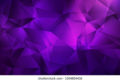 Dark Purple, Pink vector low poly texture. Elegant bright polygonal illustration with gradient. Template for cell phone's backgrounds.