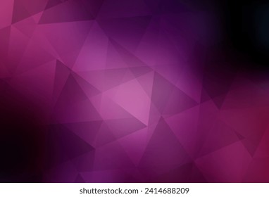 Oscuro morado, vector rosado bajo distribución de polos. Ilustración abstracta brillante con triángulos elegantes. Nueva plantilla para tu libro de marcas.