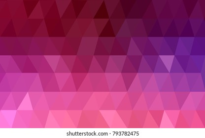 Dark Purple, Pink vector Low poly crystal background. Polygon design pattern. Low poly illustration, low polygon background.