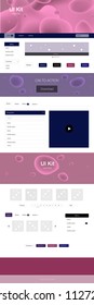 Dark Purple, Pink vector Material Design Kit with liquid shapes. Shining curly illustration in marble style with gradient. This sample is for your website.