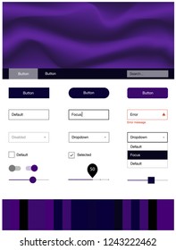 Dark Purple, Pink vector Material Design Kit with liquid shapes. Creative illustration in halftone marble style with gradient. This template you can use for landing pages.