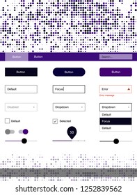Dark Purple, Pink vector Material Design Kit with dots. Colorful Style guide with circles on abstract background. Beautiful layout for websites, landing pages.