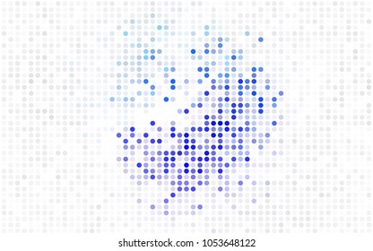 Dark Purple, Pink vector modern geometrical circle abstract background. Dotted texture template. Geometric pattern in halftone style with gradient. 