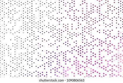 Dark Purple, Pink vector modern geometrical circle abstract background. Dotted texture template. Geometric pattern in halftone style with gradient. 