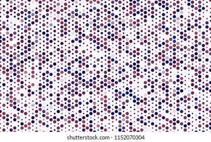 Dark Purple, Pink vector modern geometrical circle abstract background. Dotted texture template. Geometric pattern in halftone style with gradient. 