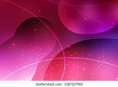 Púrpura oscuro, vector rosa Ilustración abstracta moderna con puntos coloridos, líneas. Ilustración abstracta con burbujas de colores al estilo natural. Diseño inteligente para anuncios comerciales.