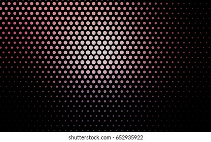 Dark Purple, Pink vector modern geometrical circle abstract background. Dotted texture template. Geometric pattern in halftone style with gradient. 