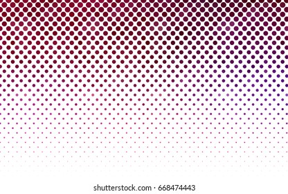 Dark Purple, Pink vector modern geometrical circle abstract background. Dotted texture template. Geometric pattern in halftone style with gradient. 