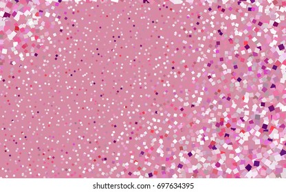 Dark Purple, Pink vector modern geometrical background. Abstract template. Geometric pattern in square style with gradient.