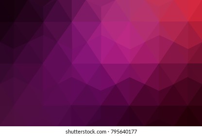 Dark Purple, Pink vector modern geometrical abstract background. Texture, new background. Geometric background in Origami style with gradient. 