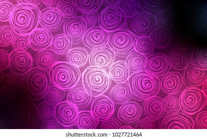 Dark Purple, Pink vector natural elegant pattern. Creative illustration in blurred style with roses. A completely new design for your business.