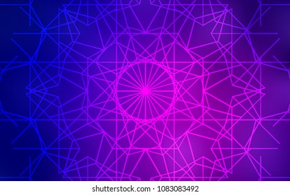 Dark Purple, Pink vector natural elegant background. A vague abstract illustration with doodles drawn by child in Indian style. The completely new template can be used for your brand book.