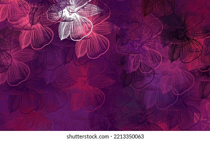 Púrpura Oscuro, Pink vectorial patrón natural con flores. Ilustración creativa de estilo borroso con flores. Patrón para papeles pintados, libros de color.