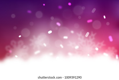 Dark Purple, Pink vector pattern with christmas snowflakes. Modern geometrical abstract illustration with crystals of ice. New year design for your business advert.