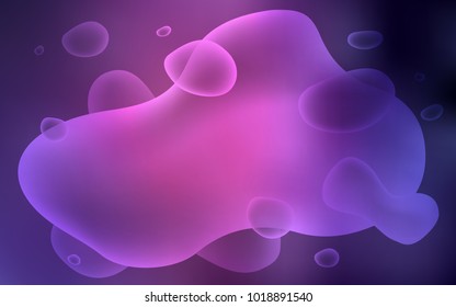 Dark Purple, Pink vector pattern with bubble shapes. Glitter abstract illustration with wry lines. New composition for your brand book.