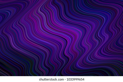 Dark Purple, Pink vector pattern with lines, ovals. Colorful illustration in abstract memphis style with gradient. Pattern for your business design.