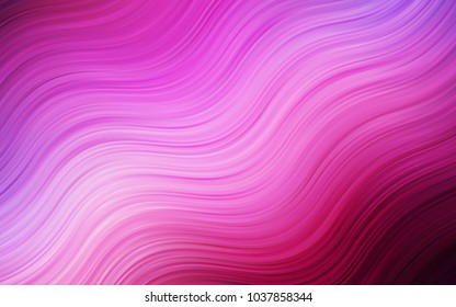 Dark Purple, Pink vector pattern with bent lines. Glitter abstract illustration with wry lines. Brand-new design for your ads, poster, banner.