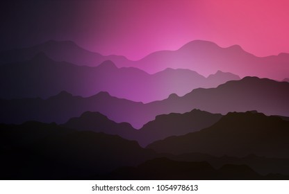 Dark Purple, Pink vector pattern with lamp shapes. Shining crooked illustration in mountain style. A completely new memphis design for your business.