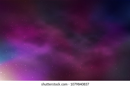 Dark Purple, Pink vector pattern with night sky stars. Modern abstract illustration with Big Dipper stars. Smart design for your business advert.