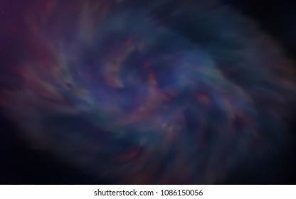 Dark Purple, Pink vector pattern with night sky stars. Blurred decorative design in simple style with galaxy stars. Template for cosmic backgrounds.