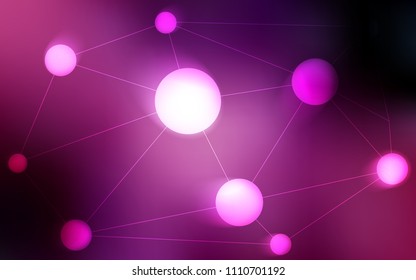 Dark Purple, Pink vector pattern with spheres, triangles. Decorative design in abstract style with triangle structure. New design for ad, poster, banner of your website.