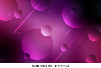 Dark Purple, Pink vector pattern with spheres. Blurred decorative design in abstract style with bubbles. New design for ad, poster, banner of your website.