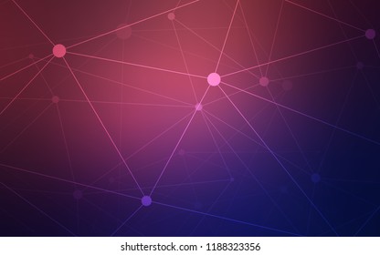 Dark Purple, Pink vector pattern with spheres, triangles. Decorative design in abstract style with triangle structure. Pattern can be used for beautiful websites.