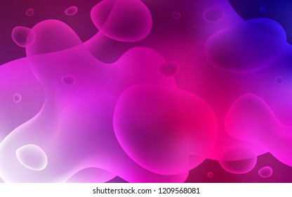 Dark Purple, Pink vector pattern with curved circles. Shining crooked illustration in memphis style. A new texture for your  ad, booklets, leaflets.