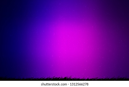 Dark Purple, Pink vector pattern with night sky stars. Shining colored illustration with bright astronomical stars. Pattern for astronomy websites.