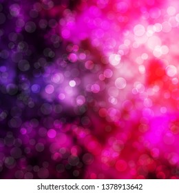 Dark Purple, Pink vector pattern with circles. Colorful illustration with gradient dots in nature style. Pattern for booklets, leaflets.