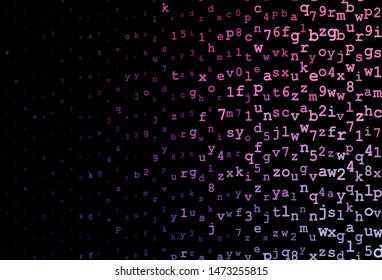 Dark Purple, Pink vector pattern with ABC symbols. Shining colorful illustration with isolated letters. Smart design for promotion of university.