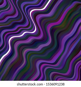 Dark Purple, Pink vector pattern with curves. Colorful illustration in abstract style with bent lines. Pattern for commercials, ads.