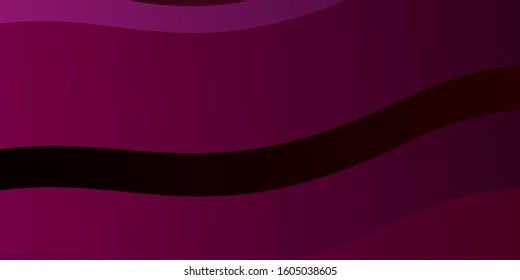Dark Purple, Pink vector pattern with curved lines. Abstract illustration with gradient bows. Pattern for websites, landing pages.